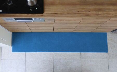 北欧風キッチンマット ラグマットタイプ 45×150cm ノーマル型 ブルームーン 抗菌防臭 SEK 織人しきもの屋工房