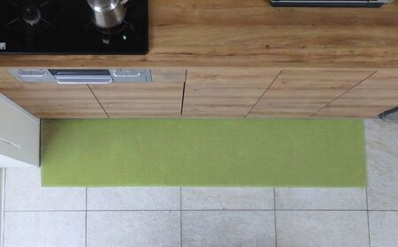 北欧風キッチンマット ラグマットタイプ 45×150cm ノーマル型 ピスタチオ 抗菌防臭 SEK 織人しきもの屋工房