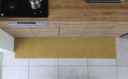 北欧風キッチンマット ラグマットタイプ 45×150cm ノーマル型 ゴールド 抗菌防臭 SEK 織人しきもの屋工房