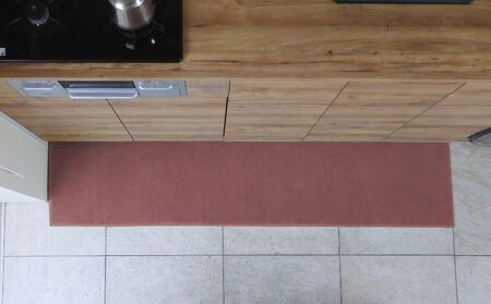 北欧風キッチンマット ラグマットタイプ 45×150cm ノーマル型 ライトマホガニー 抗菌防臭 SEK 織人しきもの屋工房