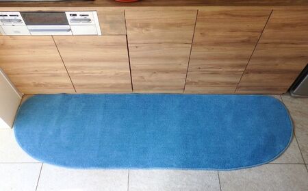 北欧風キッチンマット ラグマットタイプ 65×210cm ゆりかご型 ブルームーン 抗菌防臭 SEK 織人しきもの屋工房