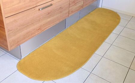 北欧風キッチンマット ラグマットタイプ 65×210cm ゆりかご型 ゴールド 抗菌防臭 SEK 織人しきもの屋工房