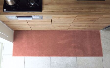 北欧風キッチンマット ラグマットタイプ 65×210cm ノーマル型 ライトマホガニー 抗菌防臭 SEK 織人しきもの屋工房