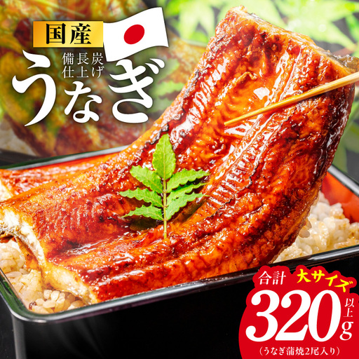[土用の丑の日]国産うなぎ蒲焼 320g以上(大サイズ2尾)