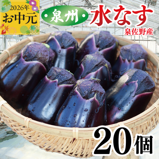 【お中元対応】泉州 泉佐野市産 ハウス水なす 20個