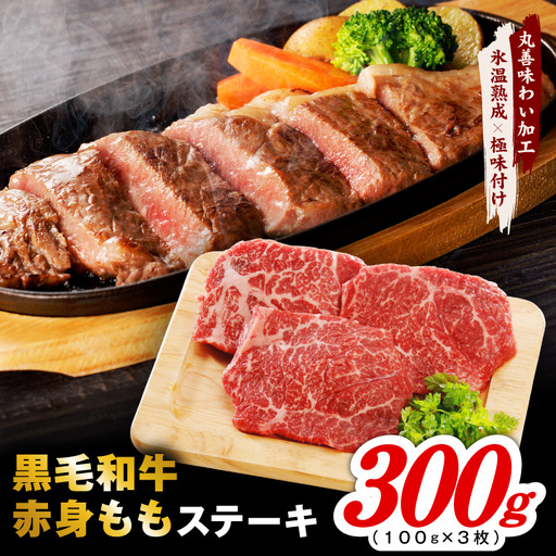 [氷温熟成×極味付け]黒毛和牛赤身もも ステーキ 3枚 総量300g