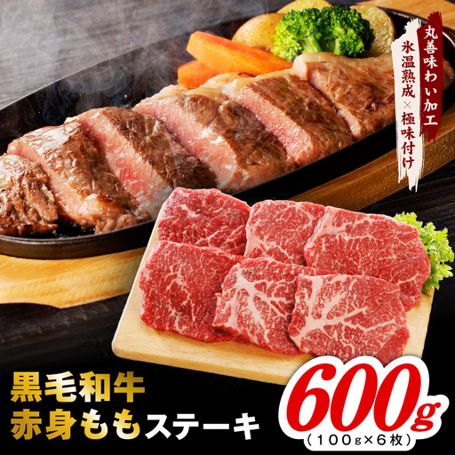 【氷温熟成×極味付け】黒毛和牛赤身もも  ステーキ 6枚 総量600g