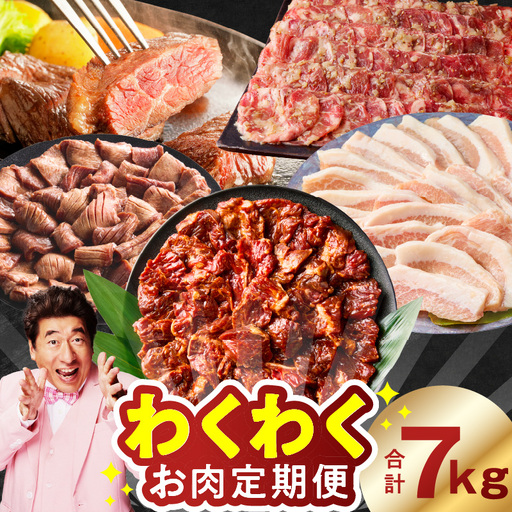 わくわくお肉定期便 全6回 合計7kg
