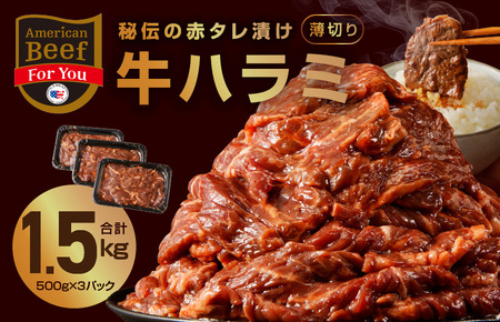 冷蔵配送 牛ハラミ タレ漬焼肉 1.5kg（500g×3） | 大阪府泉佐野市