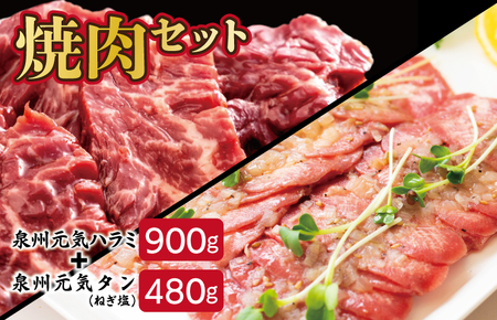 大人気 ファミリー向け 焼肉セット 牛たん 牛ハラミ肉 合計1.38kg