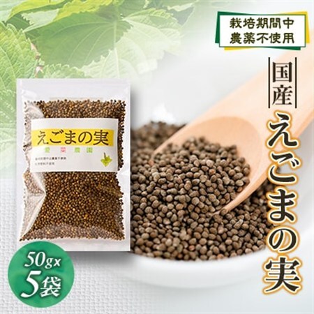 ≪50g×5≫　国産えごまの実　パックチャック(ジッパー)付き　大阪産(もん)認定品【1696349】