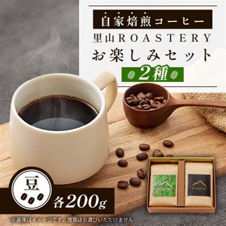 【豆:2種計400g】自家焙煎コーヒー豆(200g×2)　里山ROASTERYお楽しみセット【1695709】