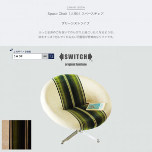 Space Chair 1人掛け (スペースチェア) グリーンストライプ[SWOF]