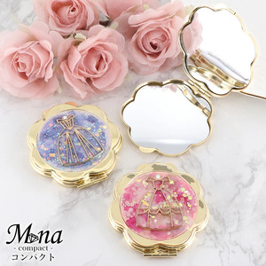 コンパクトミラー 憧れのプリンセスのようなデザインに心躍る[エレガントブルー/compact-20]