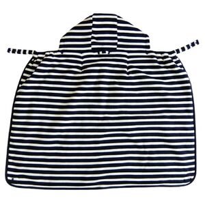 防寒ケープ ボーダー柄 (紺)|フットマフ 防寒ケープ ベビーカー ひざ掛け お散歩 お出かけ [1261]