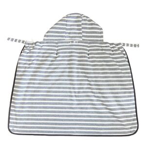 防寒ケープ ボーダー柄 (グレー)|フットマフ 防寒ケープ ベビーカー ひざ掛け お散歩 お出かけ [1262]