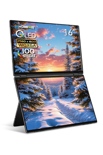 EHOMEWEI デュアルモニター QLED 16インチ 2.5K 薄型6mm [1312]