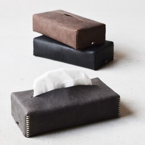 Teha'amana Tissue Cover Smoke テハマナ ティッシュカバー スモーク グレー 革 皮 雑貨 おしゃれ レザー 本革 こだわりの逸品 地域特産品 ギフト 自分用 人気 おすすめ