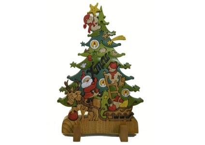 木工パズルクリスマスツリー3(色付き)