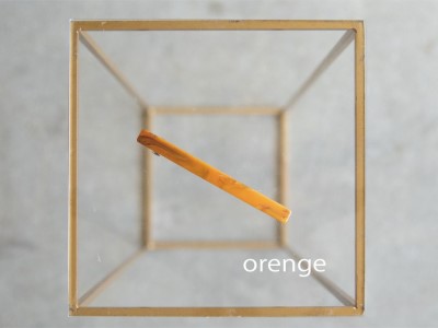 アクリル製ロングバレッタ orange(オレンジ) eME long baretta 髪留め ヘアクリップ ヘアアクセサリー