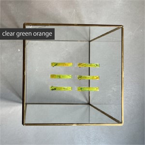 アクリル製ショートバレッタ clear green orange(クリアグリーンオレンジ) eME barretta 2 short 髪留め ヘアクリップ ヘアアクセサリー