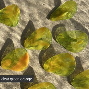 アクリル製 ヘアクリップ ヘアアクセサリー clear green orange(クリアグリーンオレンジ) eME peta
