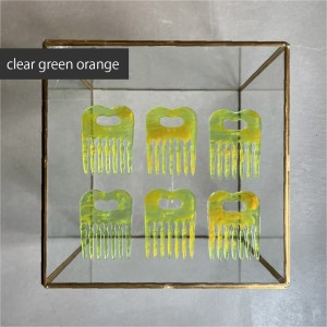 アクリル製 ヘアコーム clear green orange(クリアグリーンオレンジ) ヘアアクセサリー eME tayu