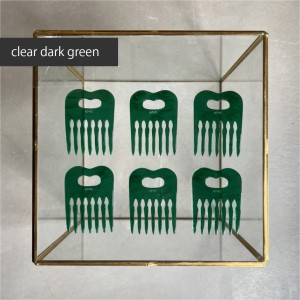 アクリル製 ヘアコーム clear dark green(クリアダークグリーン) ヘアアクセサリー eME tayu
