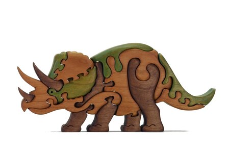 トリケラトプス(色付き)の木製パズル 木製 天然素材 木製パズル 知育玩具 送料無料 誕生日プレゼント クリスマスプレゼント|こだわりの逸品 地域特産品 ギフト 自分用 人気 おすすめ