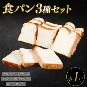 食パン 3種セット 各1斤 冷凍 リッチパン 湯種パン ホテル食パン 冷凍パン おすすめ おいしい 食べ比べ セット 高級 食パン 食パン 食パン