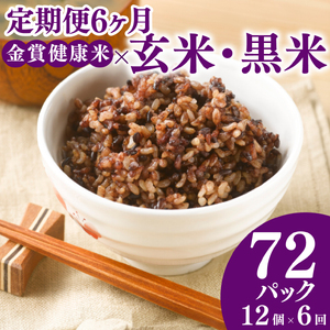 定期便 6ヶ月 ご飯パック 金賞 健康米 玄米・黒米 120g×12個入り ごはん パック ご飯 パックライス