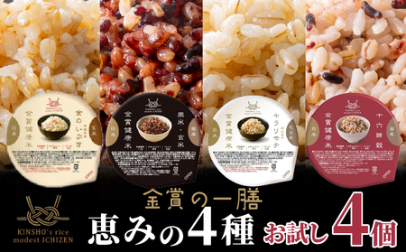 [ ご飯パック ] 金賞 健康米 食べ比べ 恵みの4種セット 120g×4個入り