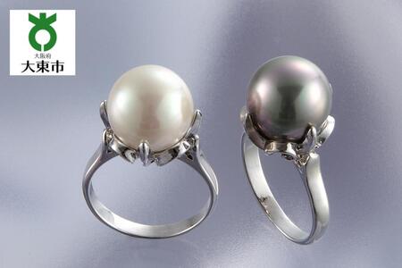 23・7-2 大粒貝パール指輪・17号2本セット（同サイズ）