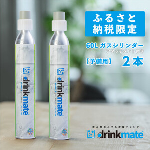 炭酸水メーカードリンクメイト アタッチメント付き60L予備用ガスシリンダー2本/HF008-SJ[配送不可地域:沖縄県]