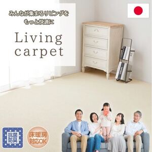 [4.5畳]家族が集まるリビングをもっと快適に!リビングカーペット アイボリー ウイング4.5畳IV