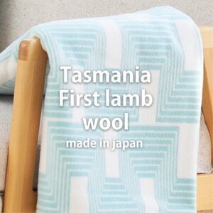 [ハーフサイズ]洗えるタスマニアラムウール混毛布 100×140cm グリーン OTW-R