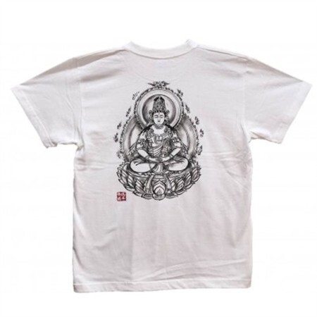 手描きTシャツ 仏画 大日如来 白 (半袖 Mサイズ)【1615072】