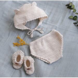 HOPPL(ホップル)ニューボーンニットセット(手編みオーガニックコットン使用)
