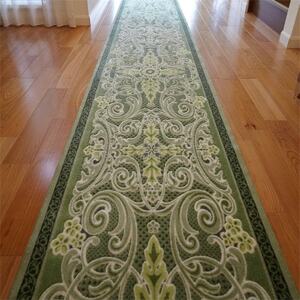 日本製 廊下カーペット 65cm×120cm [モダンオーナメント] 滑り止め グリーン