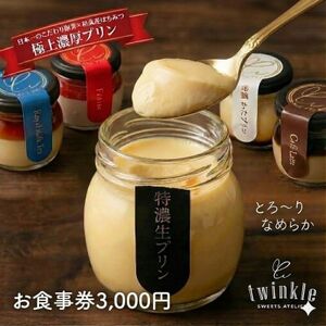 極上濃厚プリンも人気!和泉市のTWINKLE店舗で使えるお食事券3,000円分[ギフト・手土産に]