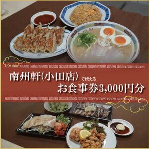 [南州軒小田店で使えるお食事券3000円分]知る人ぞ知る名店 絶品屋台ラーメン・居酒屋 大阪府和泉市