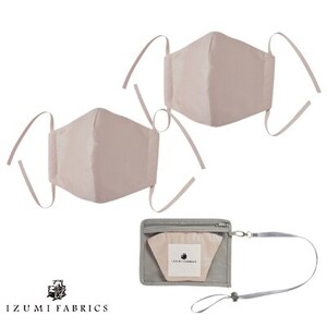 マスク(Lサイズ)2枚セット 色:シャインローズ 4層構造立体 中2層 制菌・消臭・抗カビシート入り