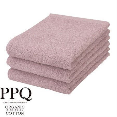 オーガニックバスタオル3枚(色:ライラック)