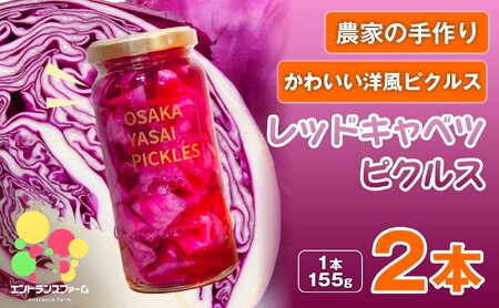 [農家の手作り おかずピクルス!]レッドキャベツピクルス(2本) 常温 常温保存 酢漬け 漬物 おかず サイドディッシュ ヘルシー カラフル おつまみ ギフト 贈答用 [m104-04-A][エントランスファーム]