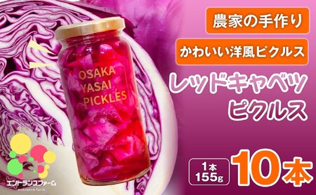 ＜農家の手作り おかずピクルス！＞レッドキャベツピクルス(10本) 常温 常温保存 酢漬け 漬物 おかず サイドディッシュ ヘルシー カラフル おつまみ ギフト 贈答用 【m104-04-E】【エントランスファーム】