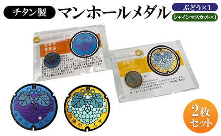 チタン製マンホールメダル[ぶどう・シャインマスカット]