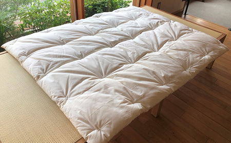 掛け布団 子供 カバー セット 自然素材の手作りこども掛けふとん＋和晒しガーゼで作ったカバー ブルーのセット 寝具 ガーゼ 布団 ふとん ジュニアサイズ 