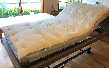敷布団 カバー セット 介護ベッドにプラスする手作り敷きふとん+和晒しガーゼで作ったカバー アイボリーのセット 寝具 ガーゼ 布団 ふとん
