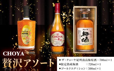 贅沢アソート Gold Edition 500ml 限定熟成梅酒 720ml The CHOYA 紀州南高梅原酒 羽曳野商工振興株式会社[30日以内に出荷予定(土日祝除く)]