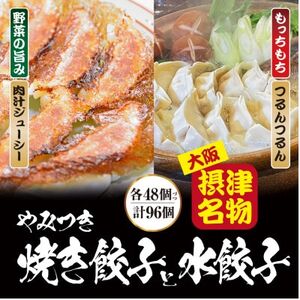 [96個入]やみつき焼き餃子と水餃子セット 日々のおかず、餃子パーティーギフトにおすすめ[配送不可地域:離島]